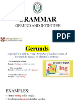 Grammar - Gerund and Infinitive (3rd Baccalaureate)