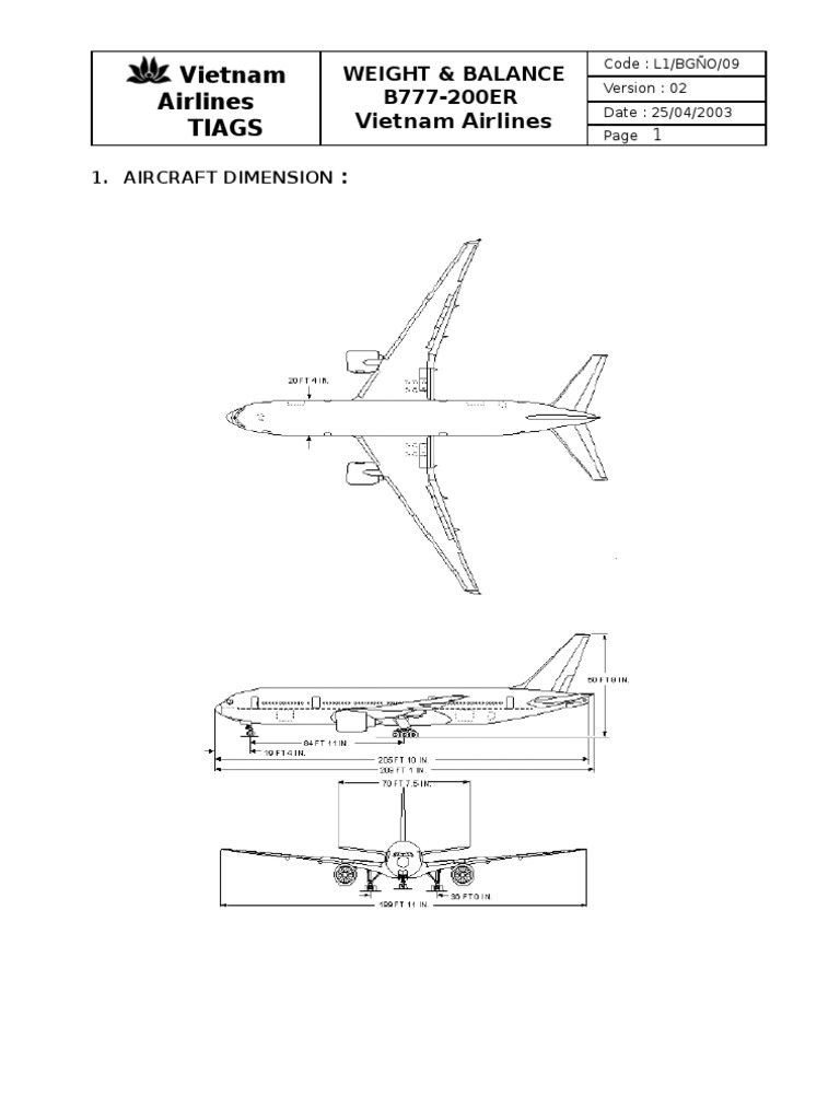 W&B B777-VN | PDF | Hippocampus Anatomy | Aerospace Engineering