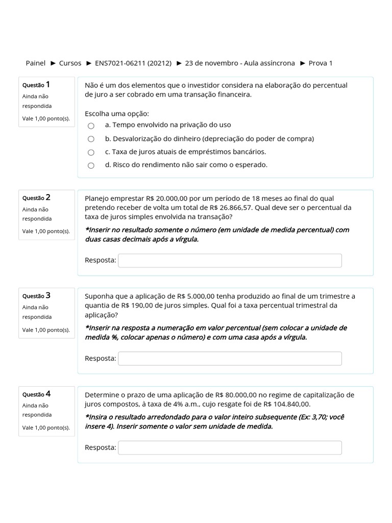 Prova 1 | PDF