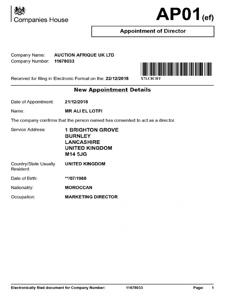 Companies House Document PDF