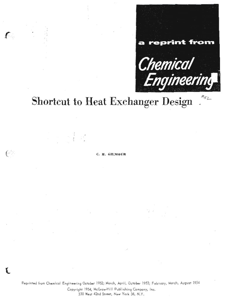 Shortcut to heat exchanger design pdf