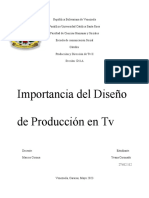 Importancia Del Diseño de Producción en La TV