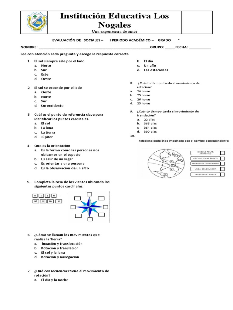 Evaluacion Acumulativa de Sociales Grado - 4 | PDF