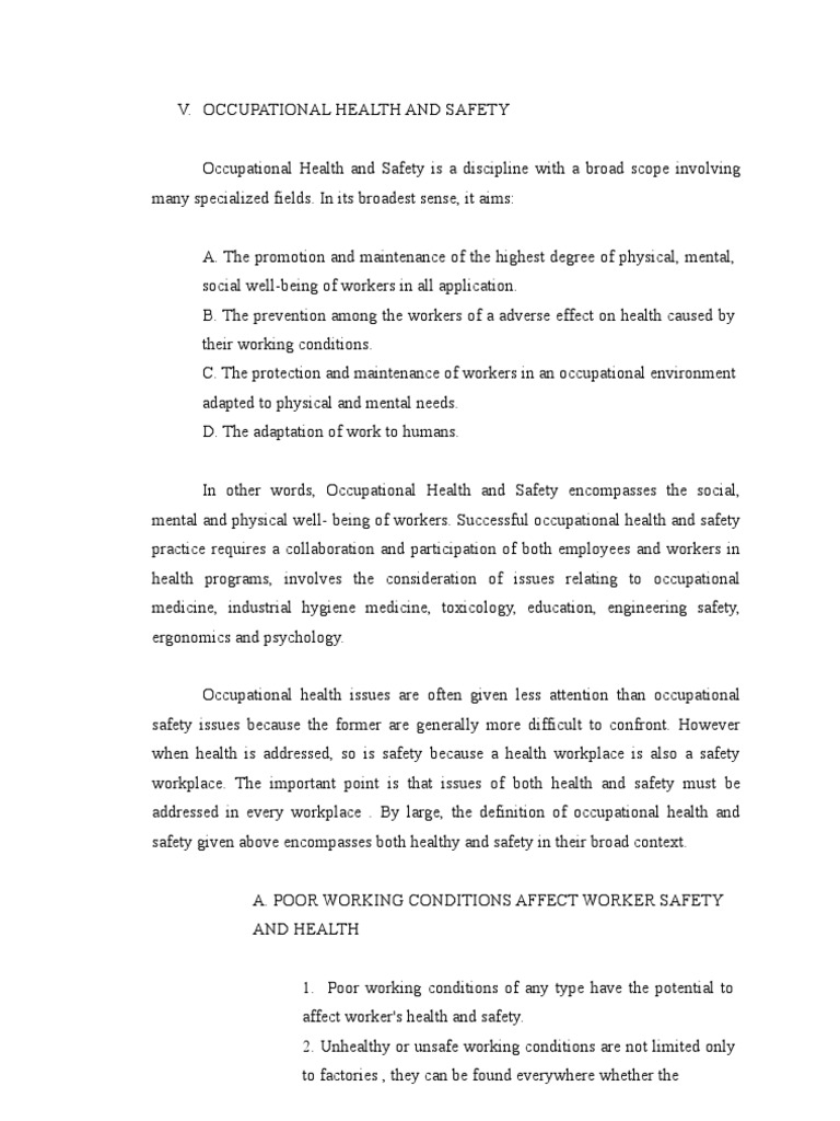 Occupational Health and Safety Overview | PDF | Occupational Safety And ...