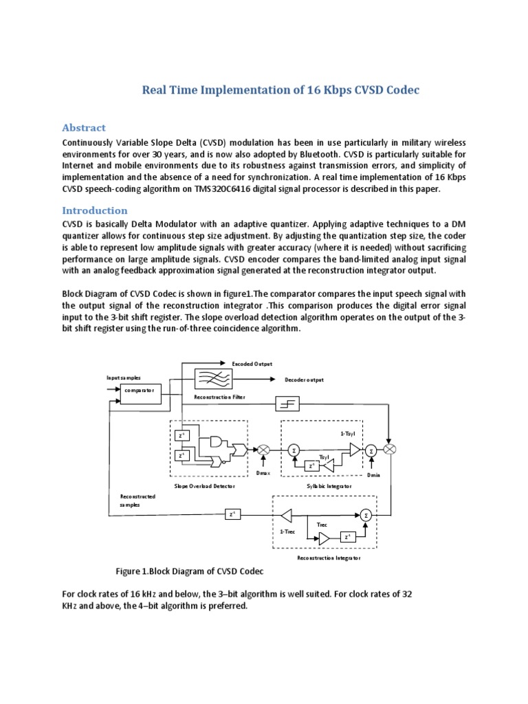 Fixed PT CVSD Implementation | PDF | Signal To Noise Ratio | Digital ...