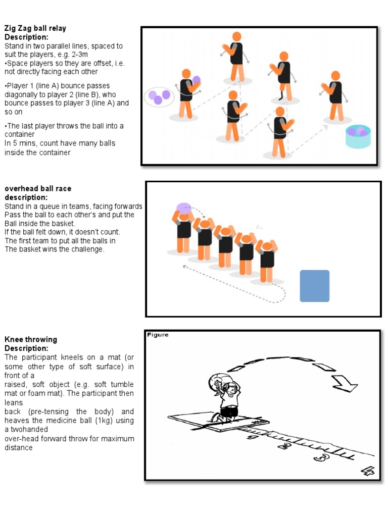 Zig Zag Ball Relay and Throwing Skills | PDF