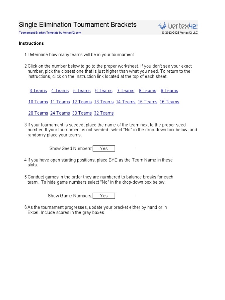 Single Elimination Bracket | PDF