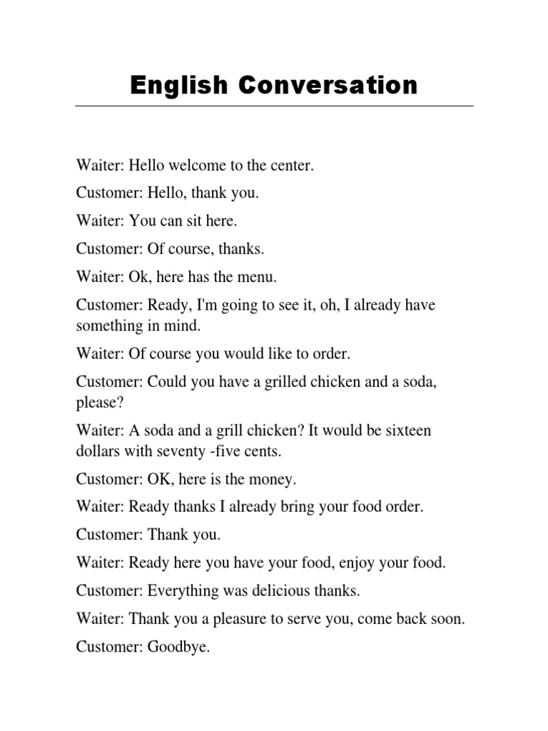 English Conversation Pdf