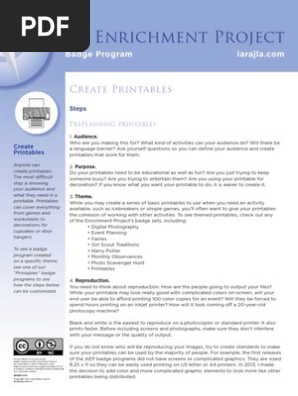 Badge: Create Printables