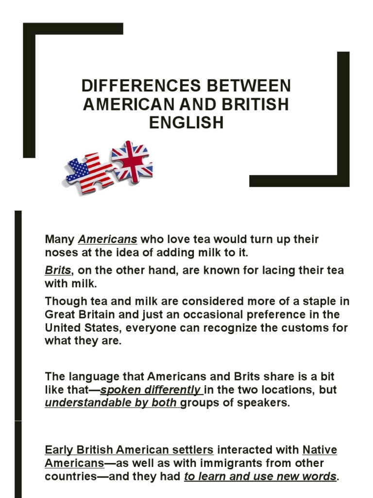 British vs American English Differences | PDF | English Language ...