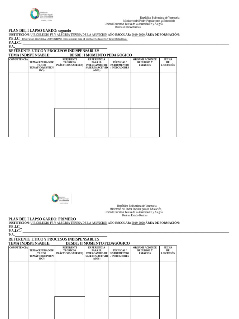Plan Anual Educativo 2019-2020 | PDF