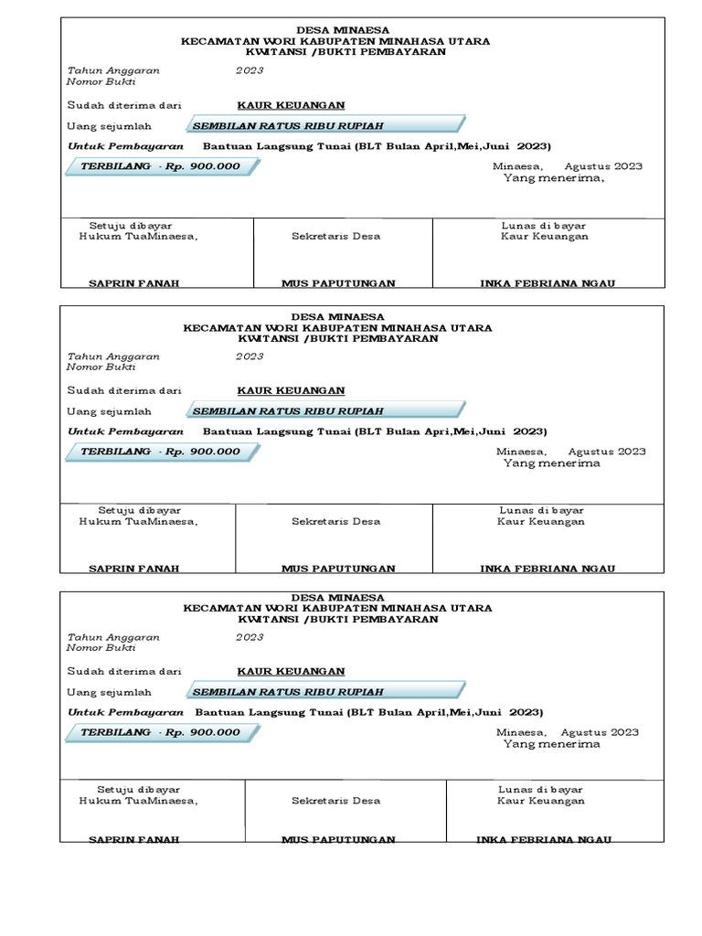 Nominal BLT Kesra 2025 Rp 900 Ribu