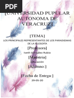 Los Principales Representantes de Los Paradigmas de La Filosofía