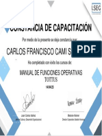 Certificado Tottus