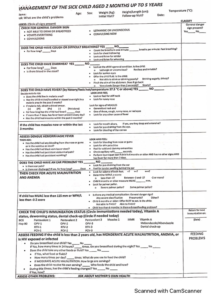 IMCI Assessment Guide | PDF
