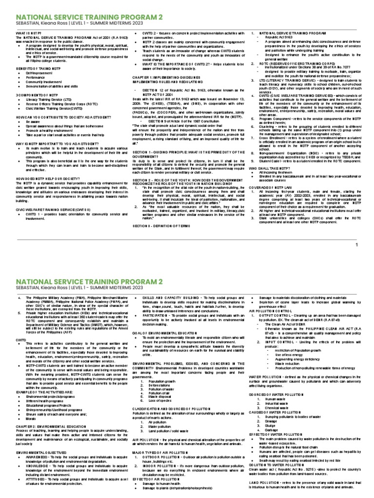 NSTP 2 - Transes | PDF