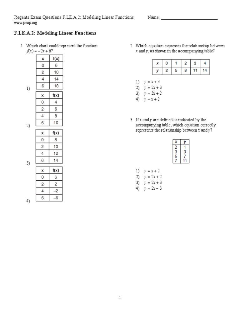 Modeling Worksheet | PDF