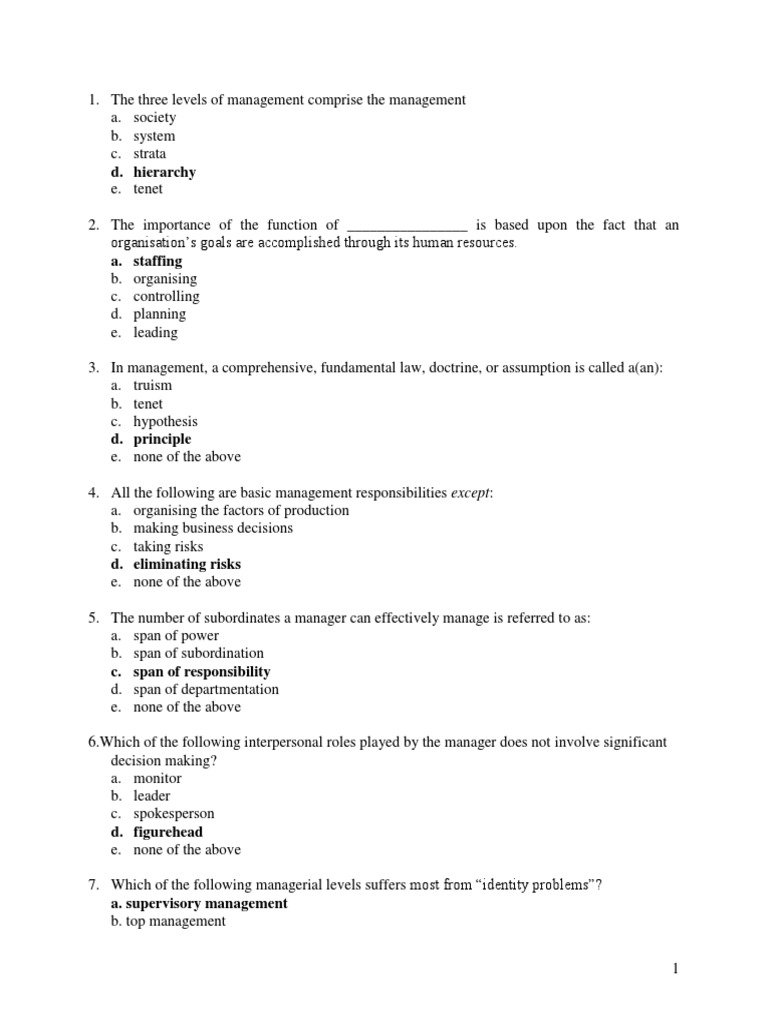 Management Questions and Answers Guide | PDF | Career & Growth | Business