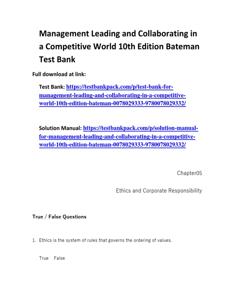 Management Leading and Collaborating in A Competitive World 10th ...