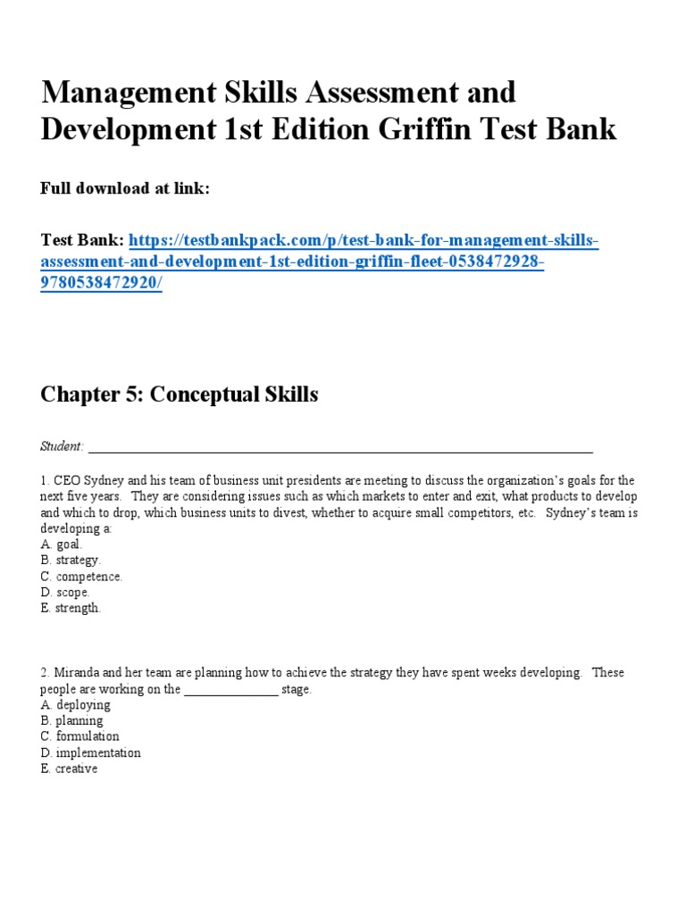 Management Skills Assessment Overview | PDF | Strategic Management | Tire