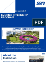 SSN School of Management: Summer Internship Program
