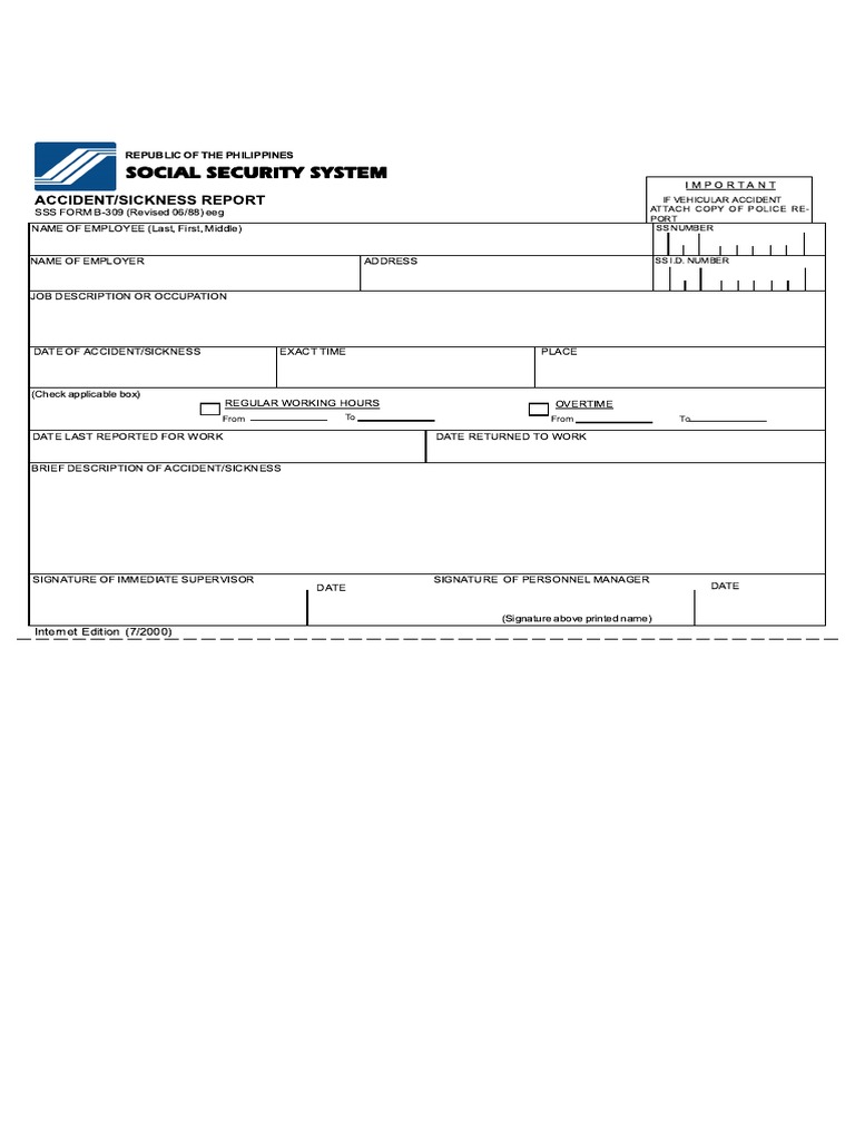 SSS Form B-309 | PDF