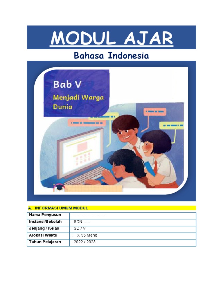 BAB 5 - MA B Indo Kls 5 | PDF | Karier & Perkembangan | Seni