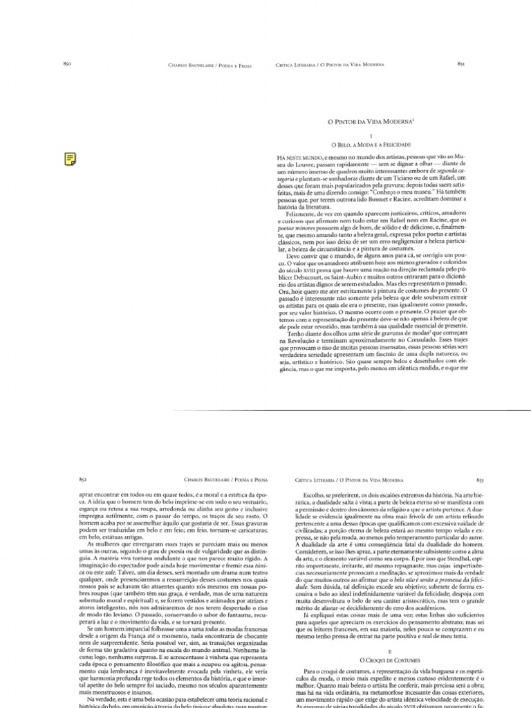 O Pintor Da Vida Moderna Pdf Pdf