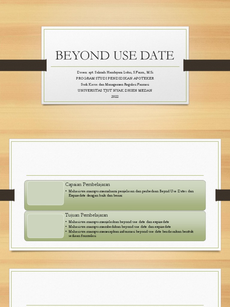 Perbedaan Beyond Use Date dan Expired Date | PDF