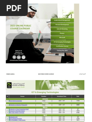 Etisalat Academy Public Course Calendar - 2023