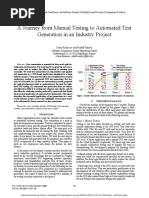 A Journey From Manual Testing To Automated Test Generation in An Industry Project