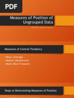 Lesson 1 - Measures of Position of Ungrouped and Grouped Data