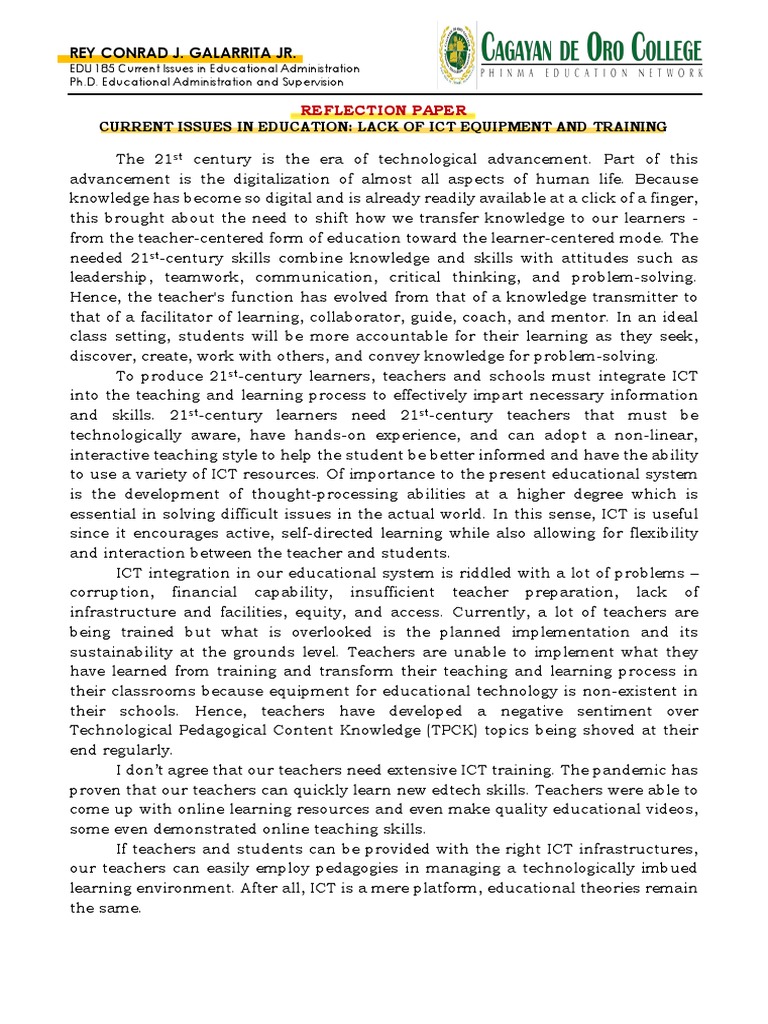 ICT Challenges in 21st Century Education | PDF | Educational Technology ...