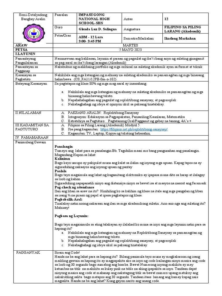 Filipino Sa Piling Larang | PDF
