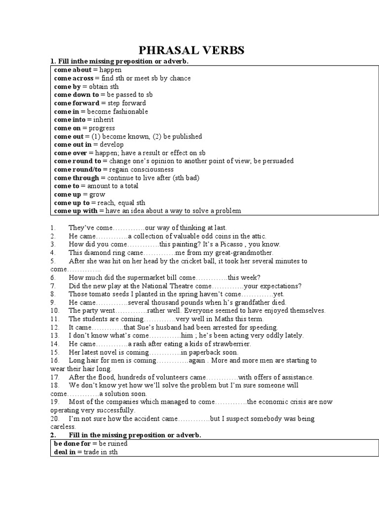 Phrasal Verbs | PDF | Language Arts & Discipline