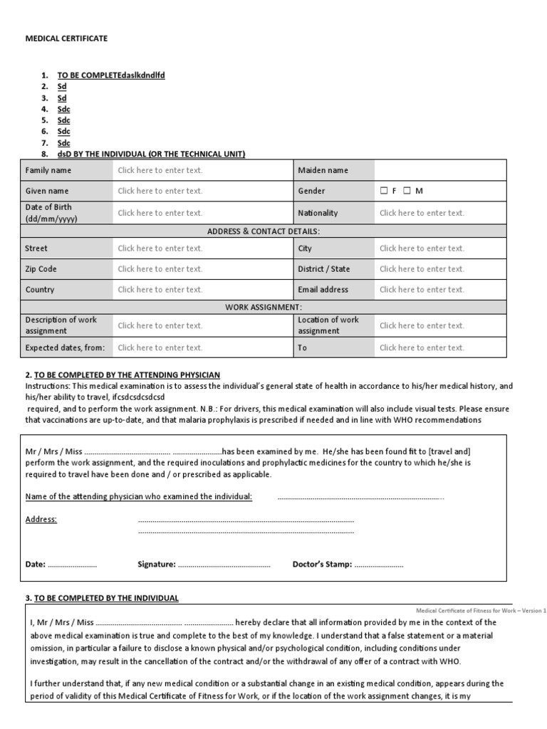 Medical certificate fitness for corporatea PDF