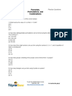 Factorials Permutations and Combinations Practice Questions