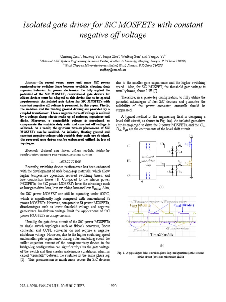 Isolated Gate Driver for SiC MOSFETs | PDF | Mosfet | Field Effect ...