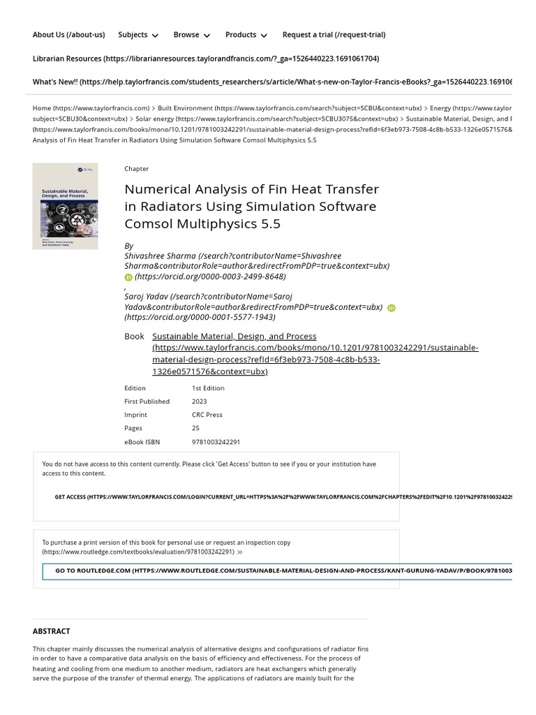 Fin Heat Transfer Analysis in Radiators | PDF | Technology & Engineering