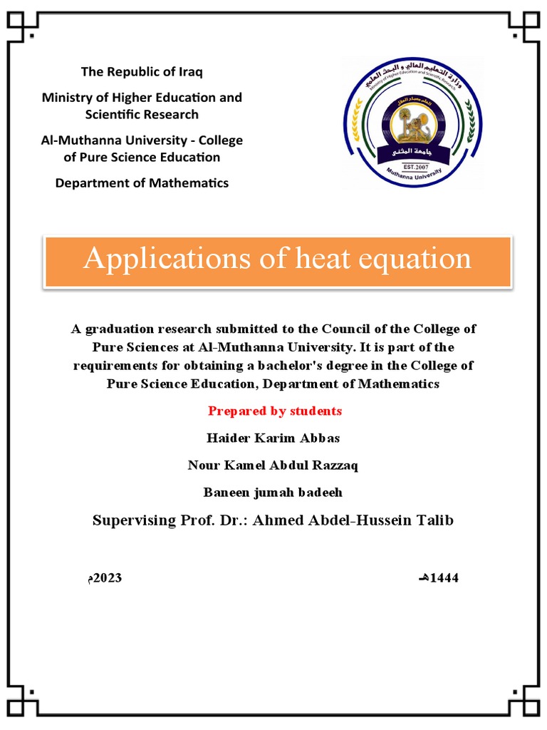 Applications of the Heat Equation | PDF