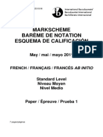 French Ab Initio Paper 1 SL Markscheme