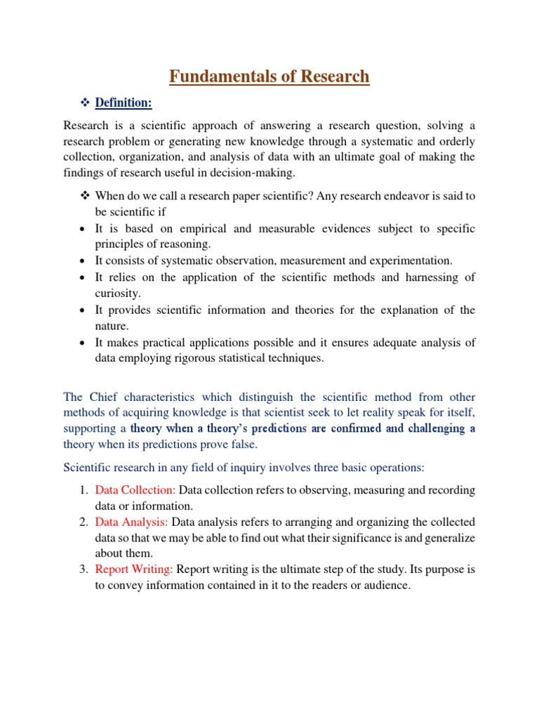 Research Methodology Fundamentals | PDF | Methodology | Quantitative ...