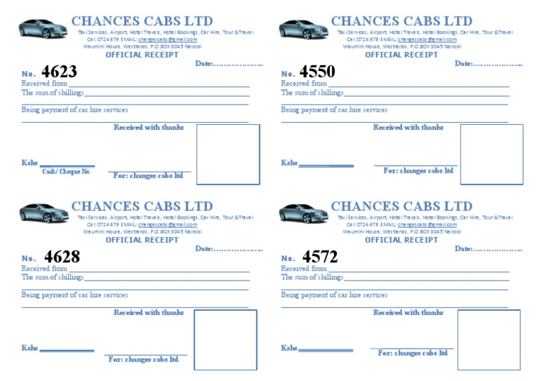 Uk taxi machine receipt