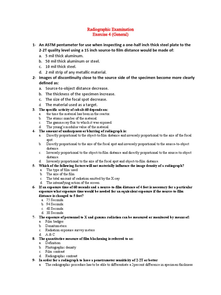Radiographic Examination Insights | PDF | Radiography | Gamma Ray