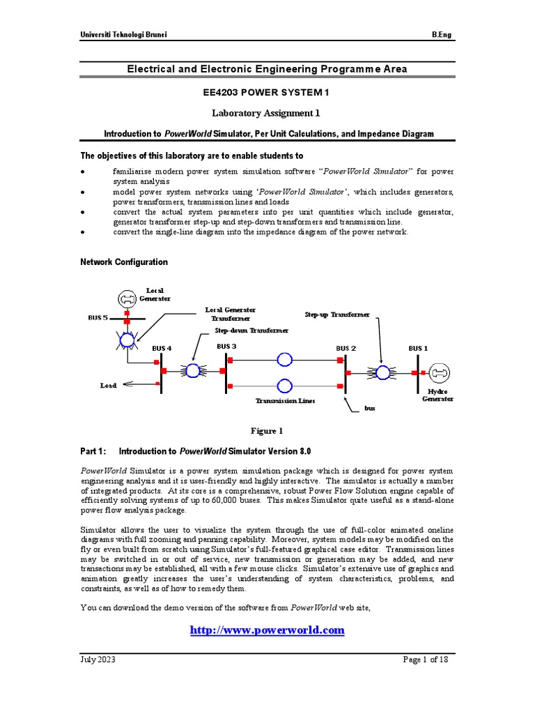 Ee4203 power system 1 lab assignment 1 introduction to powerworld per