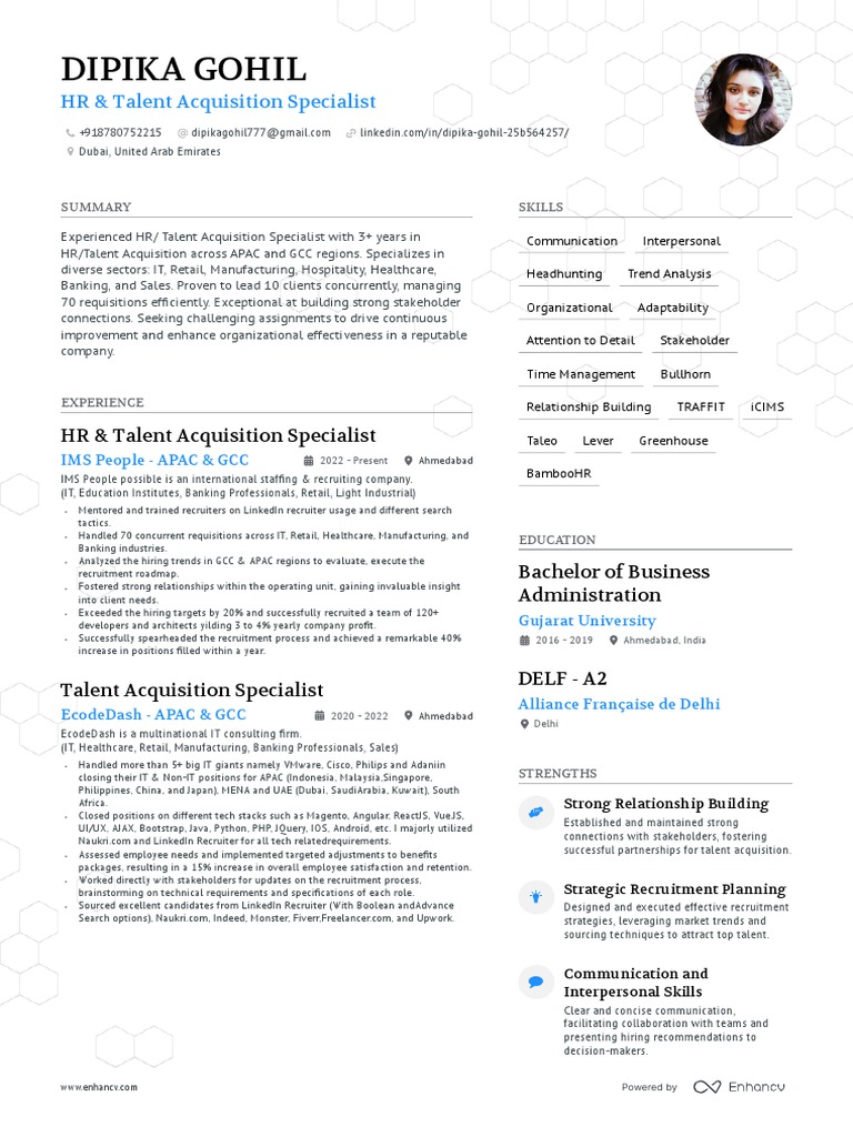 HR & Talent Acquisition Specialist Profile | PDF | Recruitment | Linked In
