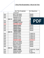 Tetra Pak Spare Parts List