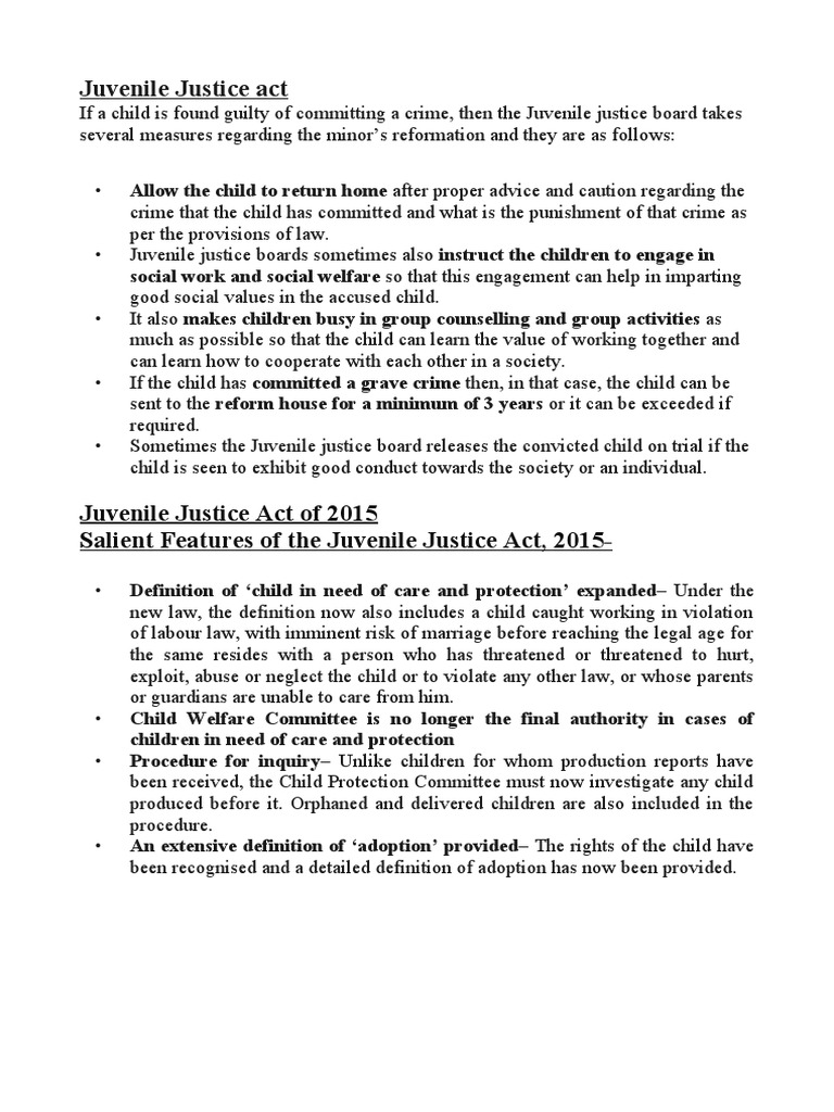 Juvenile Justice Act PDF