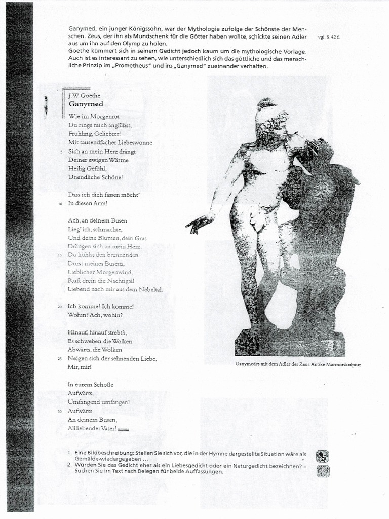 Gedichtvergleich Goethe Prometheus Und Ganymed Mit – COEDD