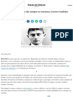 www1 Folha Uol Com BR Protagonistas de Kafka Sao Sempre Os Mesmos Escreve Tradutor Brasileiro